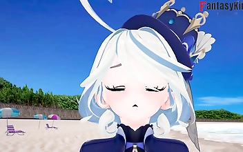 Furinas Luscious Fuck Rampage on the Beach: Genshins Impactful Cumshot