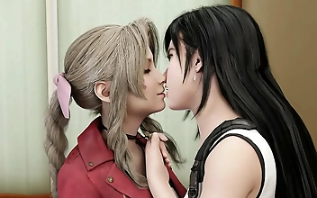 Lesbian Delight: Aerith & Tifas Steamy Sapphic Celebration